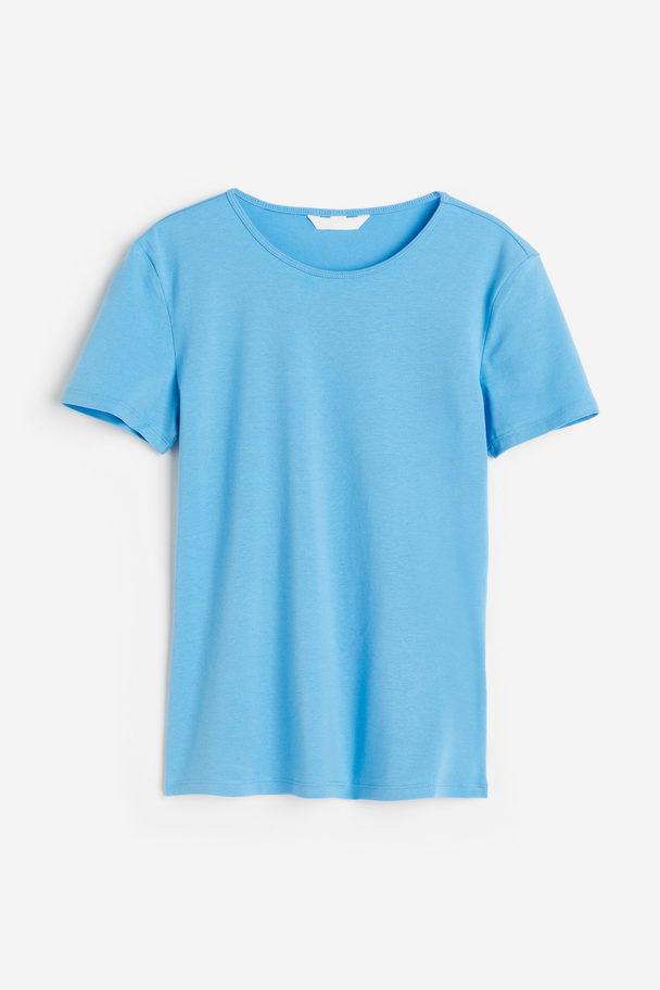 H&M T-shirt I Bomuld Blå