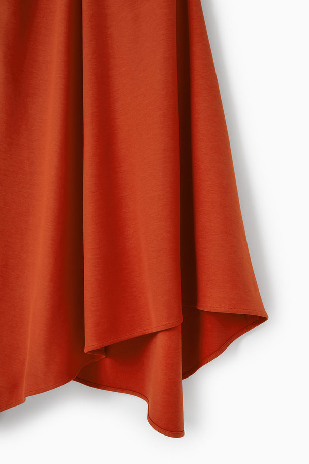 COS Gathered Asymmetric Midi Dress Red
