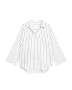 Striped Pyjama Shirt White/dark Blue