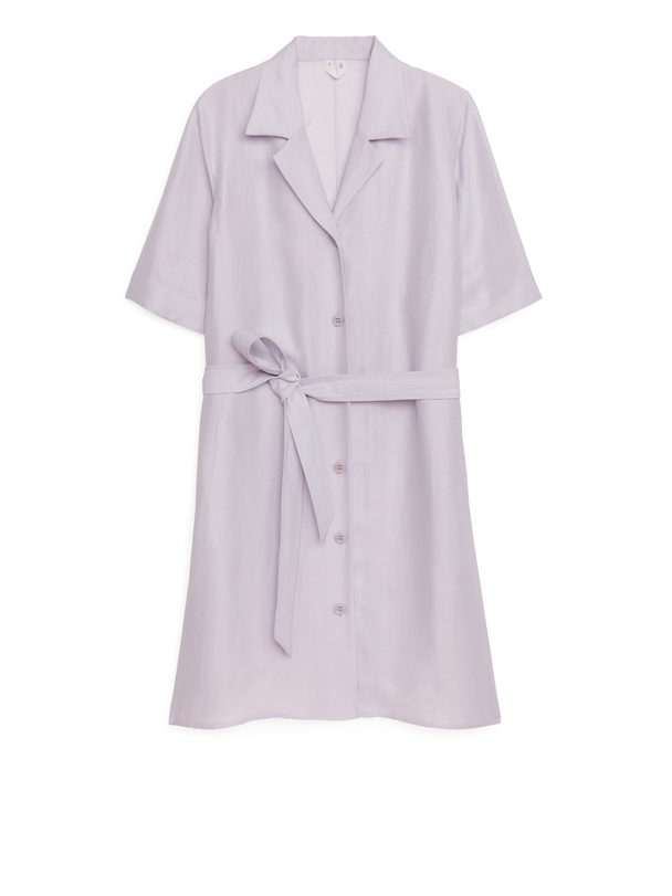 Arket Viscose Linen Resort Dress Lilac