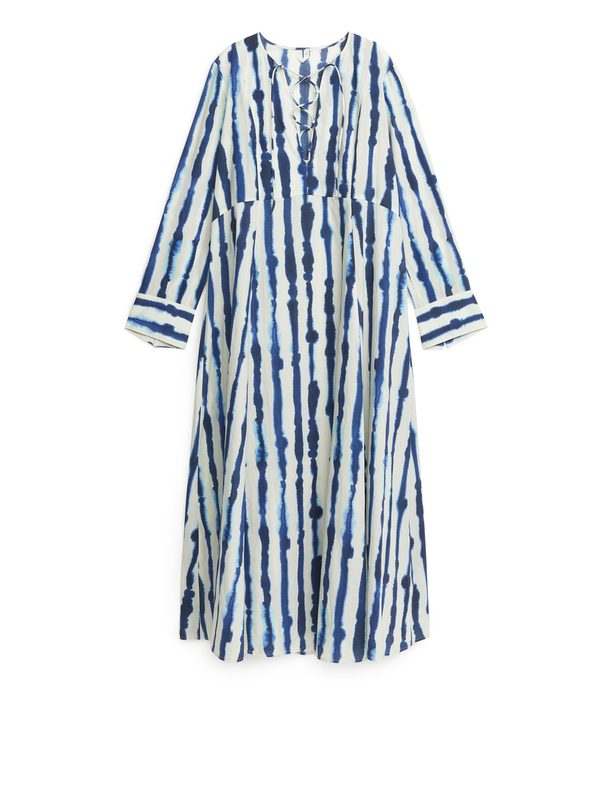 ARKET Maxi-jurk Met Vetersluiting Wit/blauw