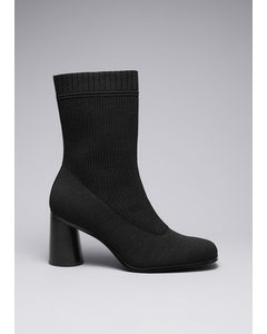 Knit Sock Boots Black/glitter