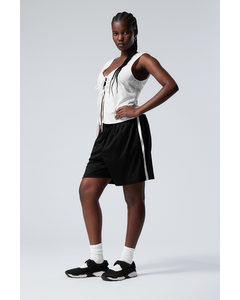 Loose Wide Colour-block Shorts Black