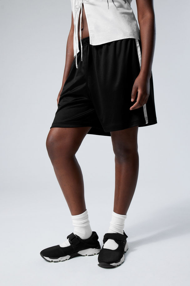 Weekday Loose Wide Colour-block Shorts Black