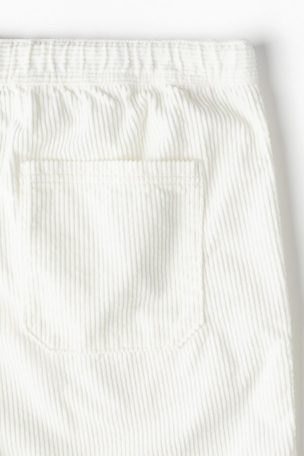 H&M Regular Fit Corduroy Shorts White