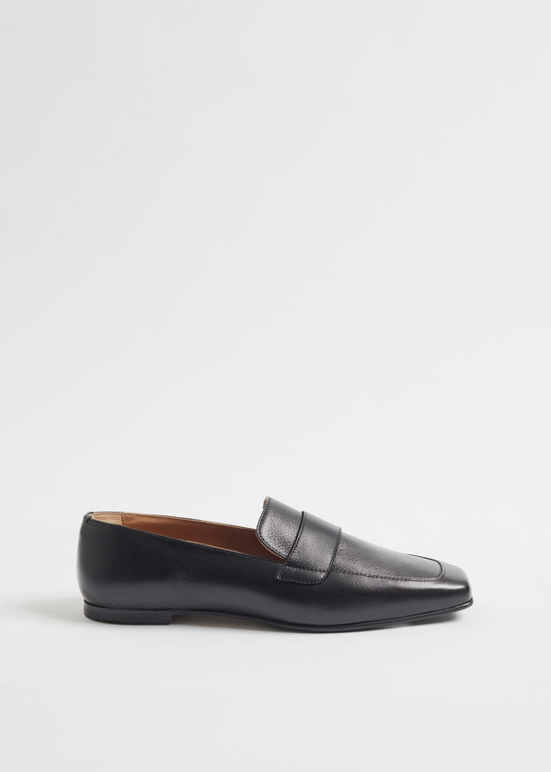 & Other Stories Classic Slim Leather Loafers Black
