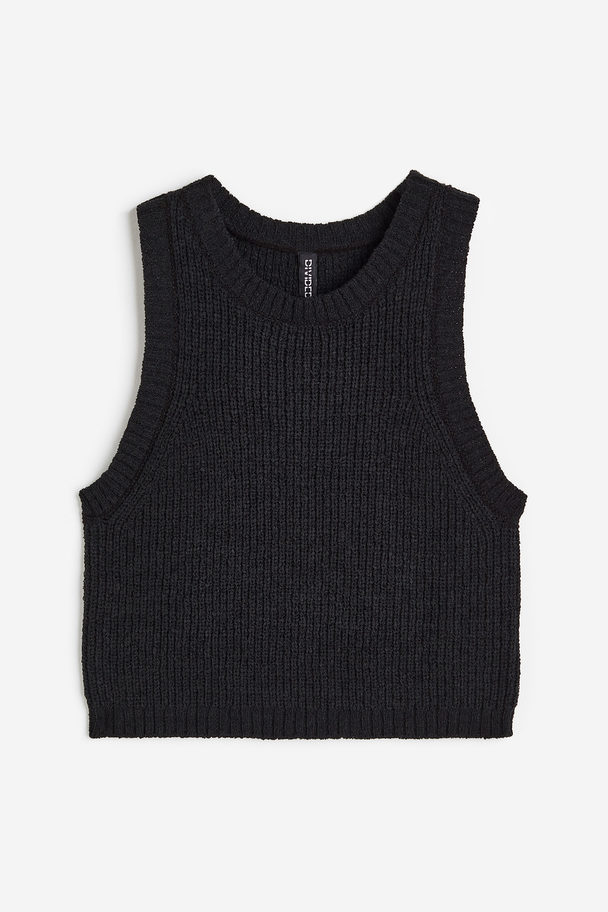 H&M Rib-knit Sweater Vest Black