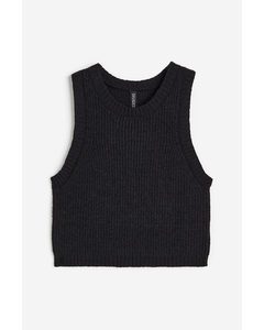 Rib-knit Sweater Vest Black