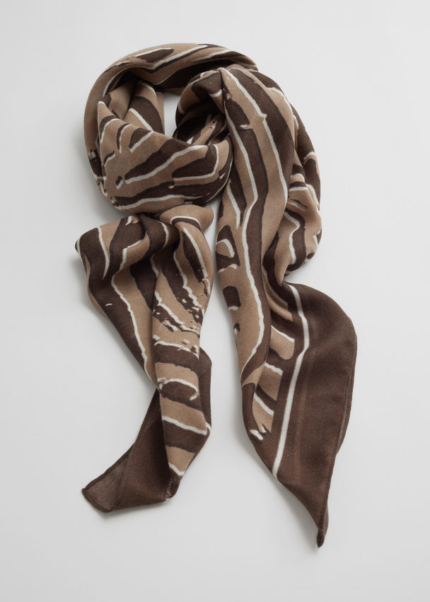 & Other Stories Light Square Scarf Brown