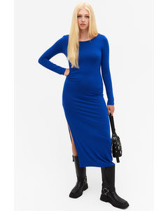 Langärmeliges Bodycon-Kleid Königsblau