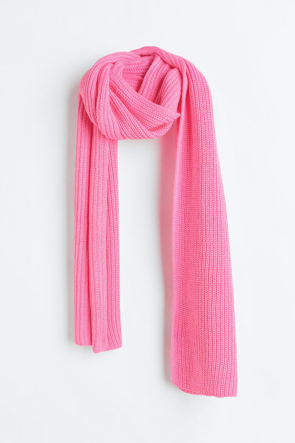 H&M Knitted Scarf Cerise
