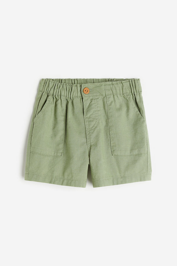 H&M Cotton Shorts Light Green