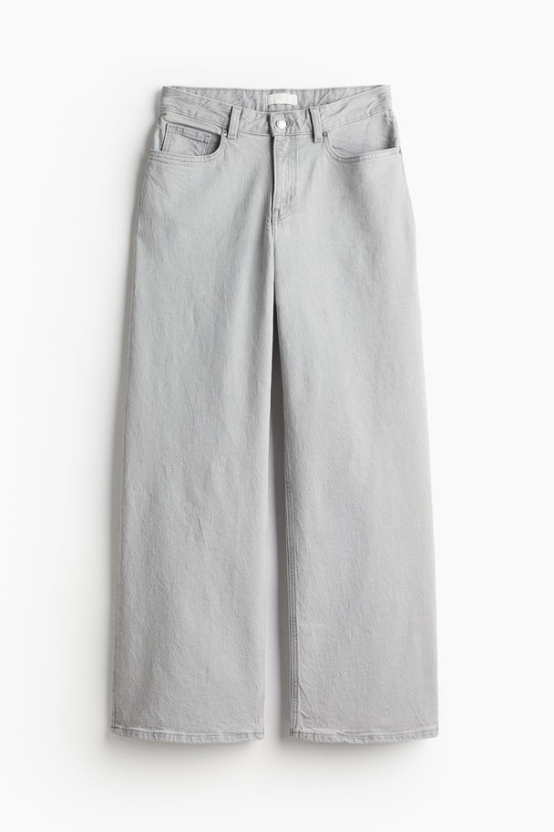 H&M Wide Regular Jeans Light Grey