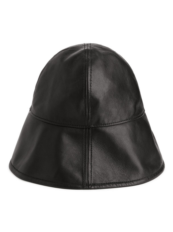 ARKET Leather Bucket Hat Black