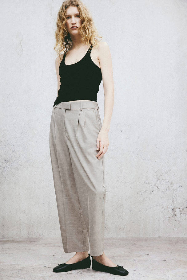 H&M Ankle-length Trousers Light Greige