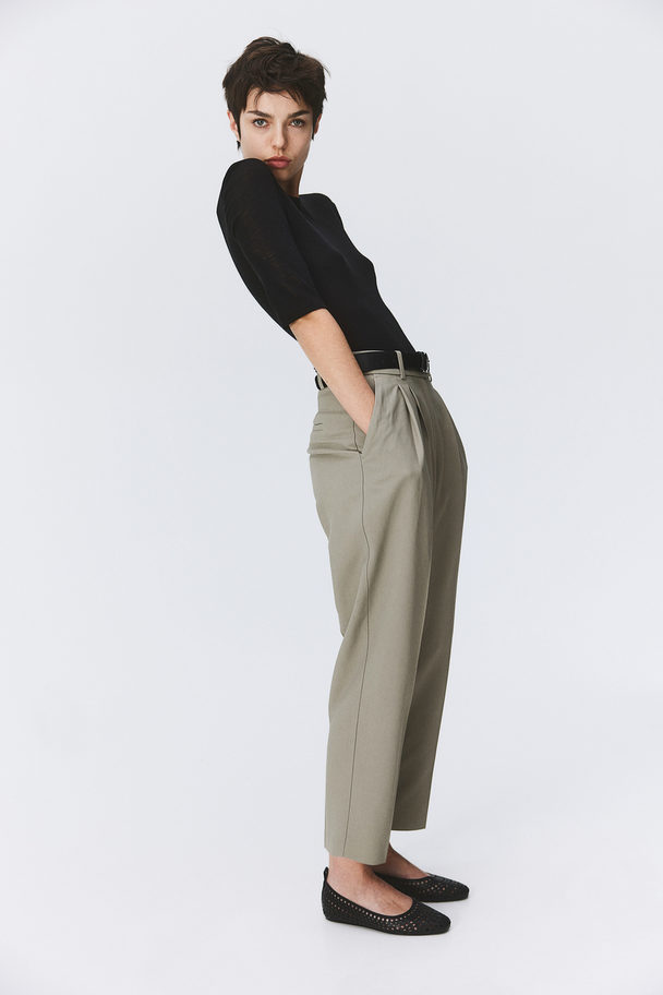 H&M Ankle-length Trousers Greige