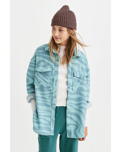 Checked Shacket Light Blue/patterned