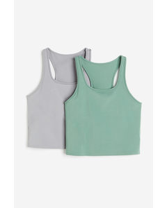 2-pack Pyjamassinglet Mintgrønn/lys Grå