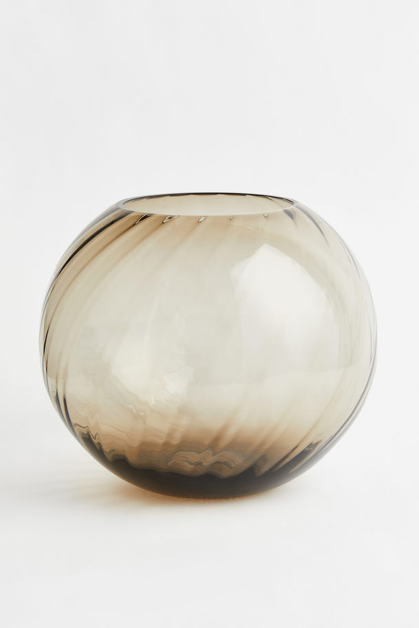 H&M HOME Large Glass Vase Beige