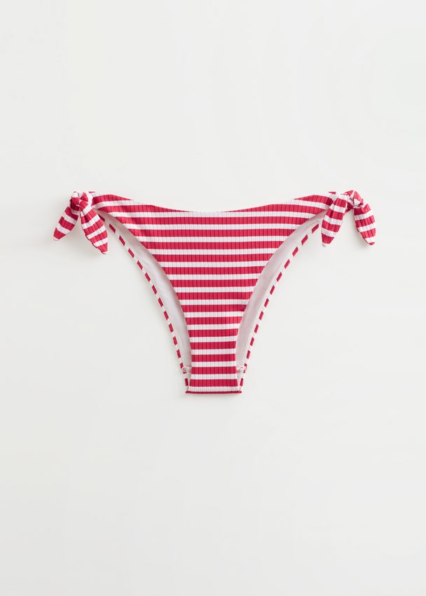 & Other Stories Side Bow Tanga Bikini Briefs Red/white Stripes