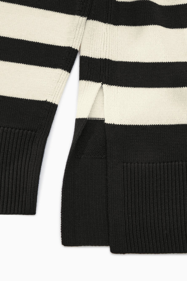 Striped Wool Turtleneck Jumper Black / Striped Multicolour | Afound.com