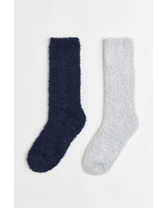 2-pack Socks Light Grey/dark Blue
