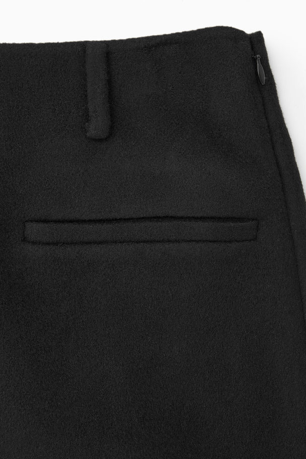 COS Double-faced Wool Column Maxi Skirt Black
