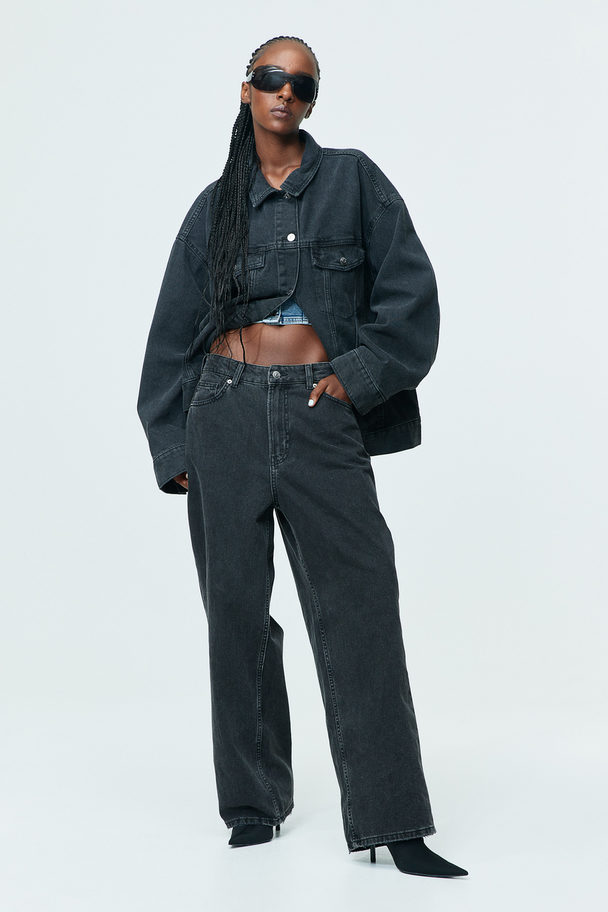 H&M 90s Baggy High Jeans Schwarz