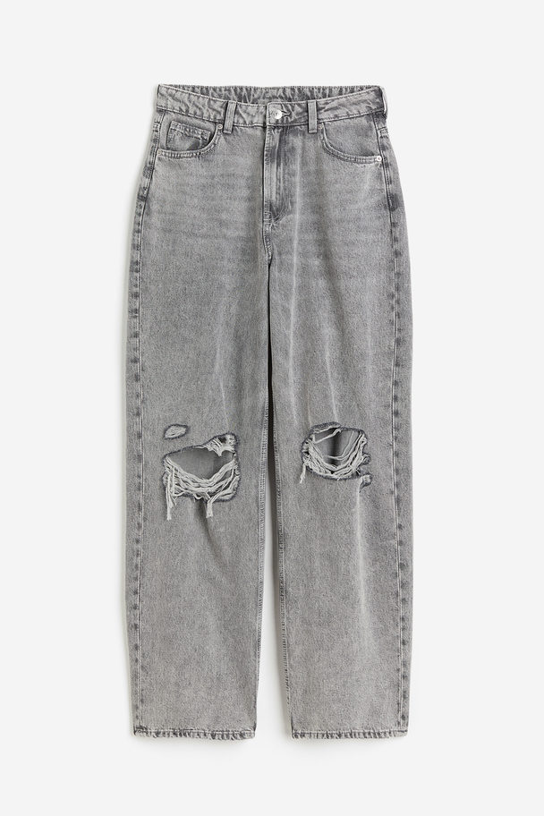 H&M 90s Baggy High Jeans Light Grey
