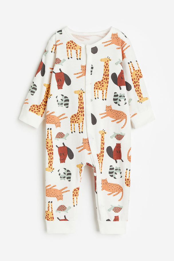 H&M Kuviollinen pyjama Valkoinen/Eläimet