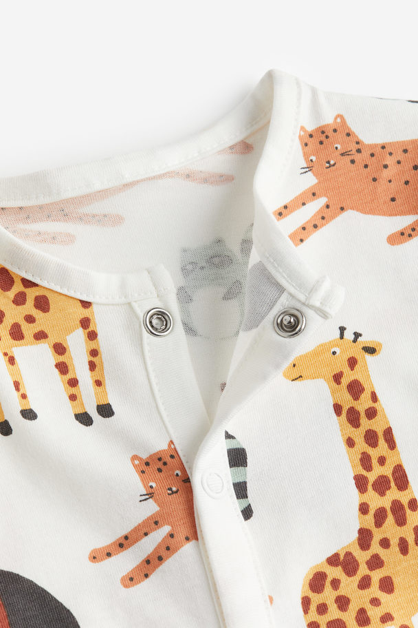 H&M Patterned Pyjamas White/animals