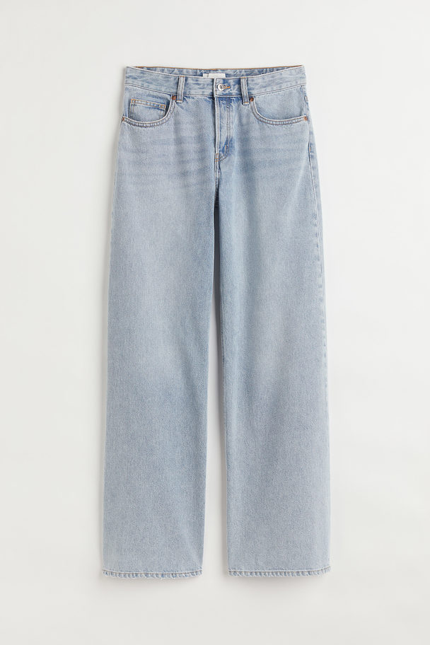 H&M Wide Low Jeans Licht Denimblauw