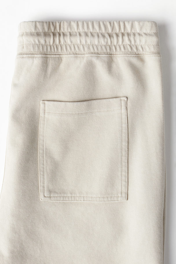 H&M Loose Fit Jersey Shorts Light Beige