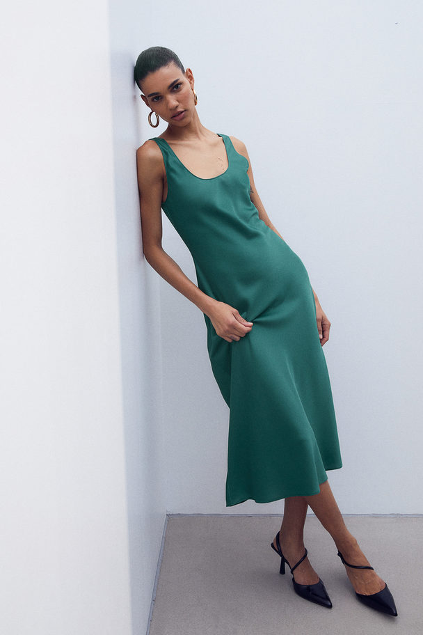 H&M Ärmelloses Kleid Dunkles Blaugrün