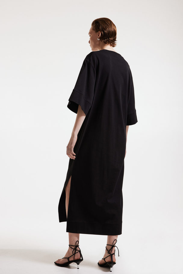 H&M Twist-detail T-shirt Dress Black