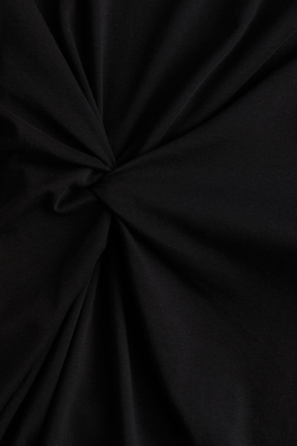 H&M Twist-detail T-shirt Dress Black