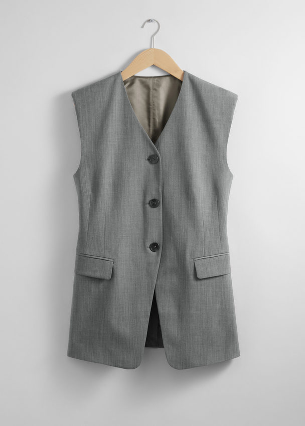 & Other Stories Tailored Waistcoat Grey