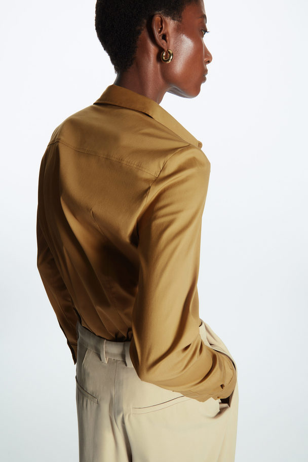 COS Slim-fit Cotton Shirt Brown