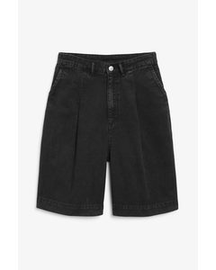 Denim Shorts Washed Black
