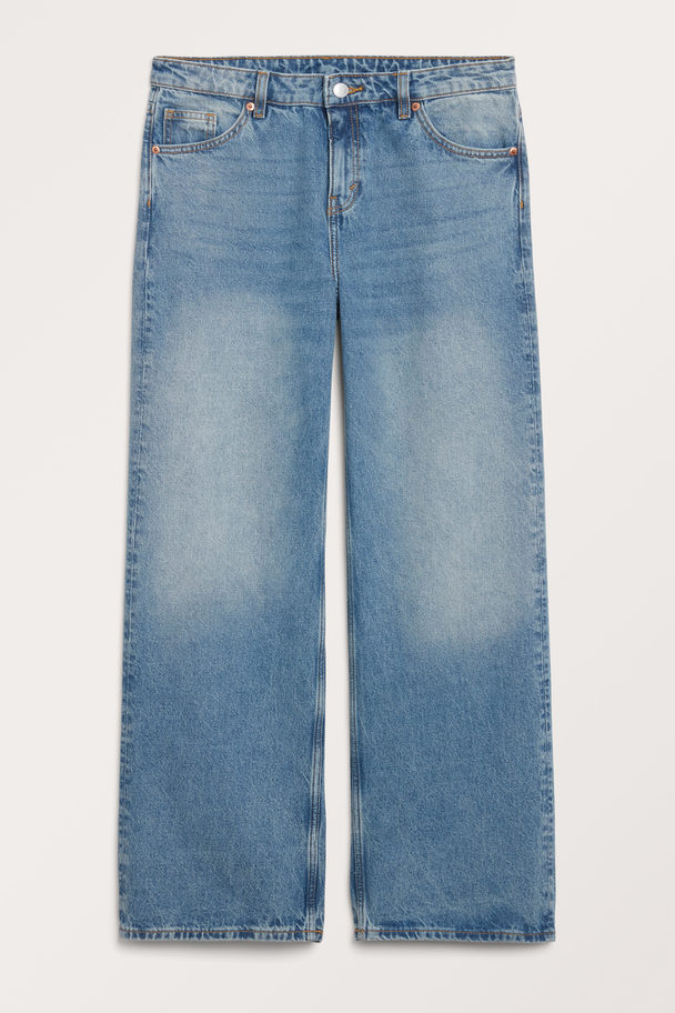 Monki Losse Naoki Jeans Met Lage Taille Desertblauw