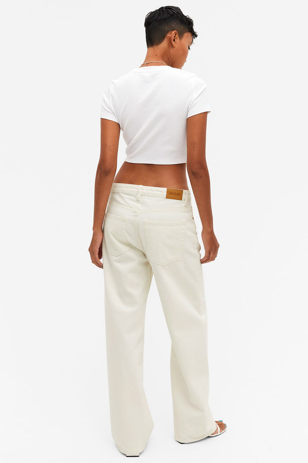 diameter Udråbstegn Lure Naoki Hvide Løse Jeans Med Lav Talje Hvid White | Afound.com