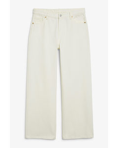 Naoki Low Waist Straight White Jeans White