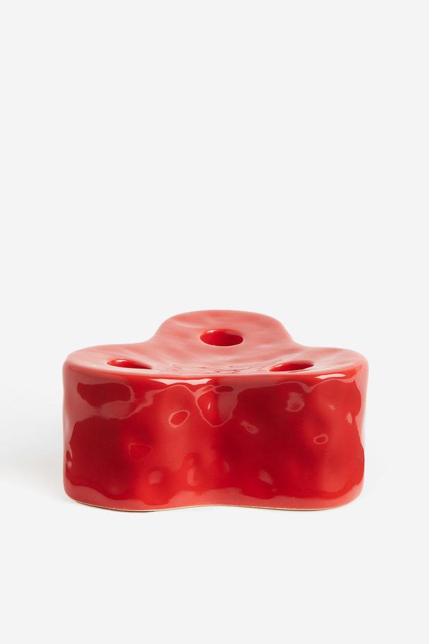 H&M HOME Kerzenhalter aus glasiertem Steingut Rot