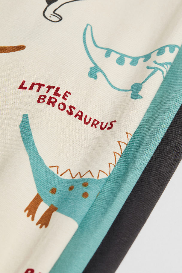 H&M 3-pack Cotton Pyjamas Turquoise/dinosaurs