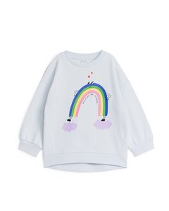 Oversized-Sweatshirt hellblau/Regenbogen