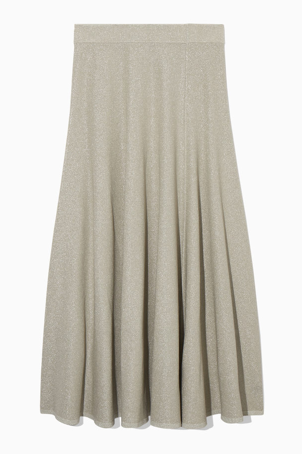 COS Flared Knitted Skirt Cream