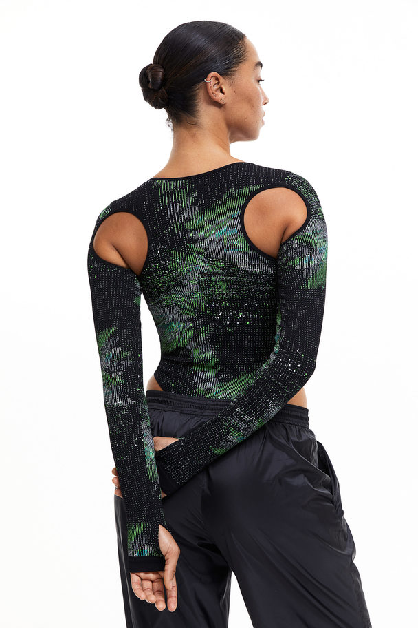 H&M Drymove™ Cut-out Sports Body Black/patterned