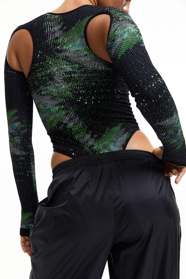 H&M Drymove™ Cut-out Sports Body Black/patterned