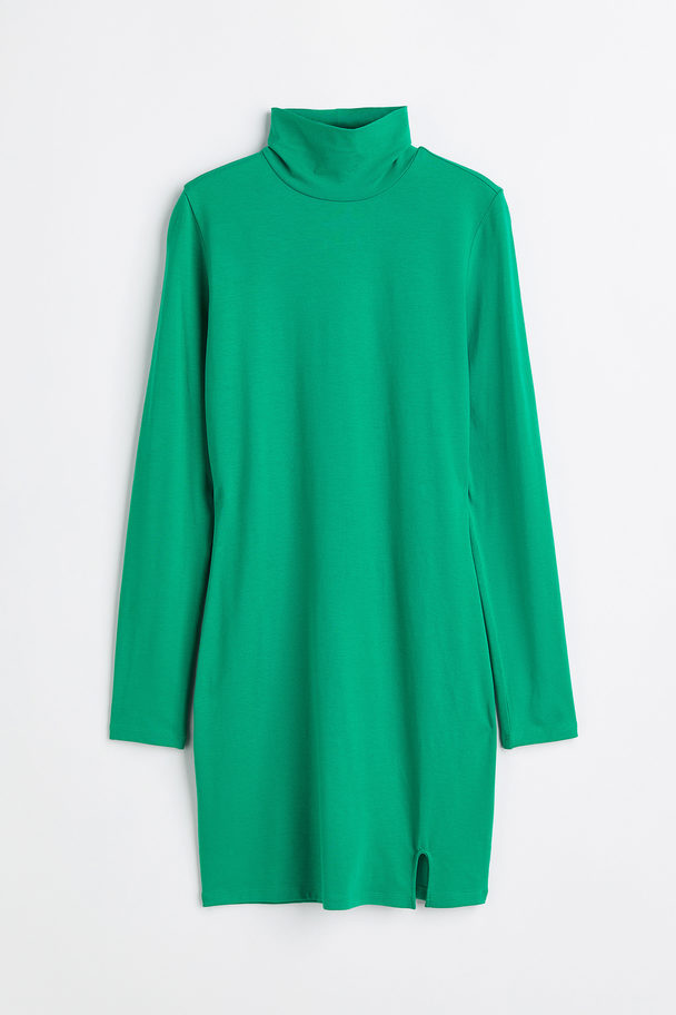 H&M Bodycon-kjole Med Polohals Grønn
