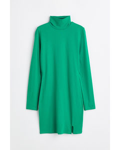 Polo-neck Bodycon Dress Green